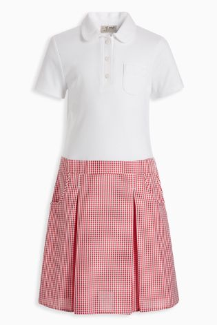 Red Gingham Two-In-One Dress (3-14yrs)